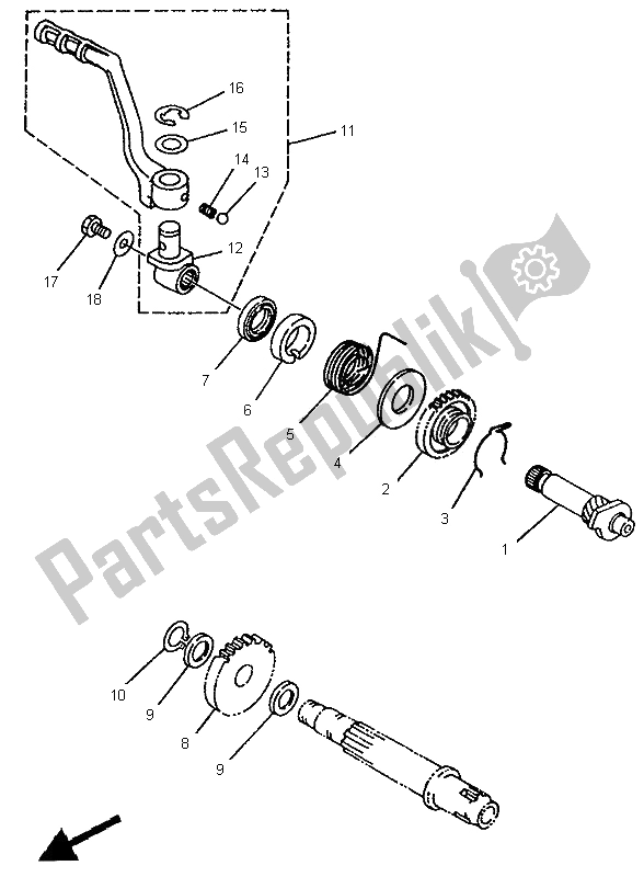 All parts for the Starter of the Yamaha YZ 80 LW 1995