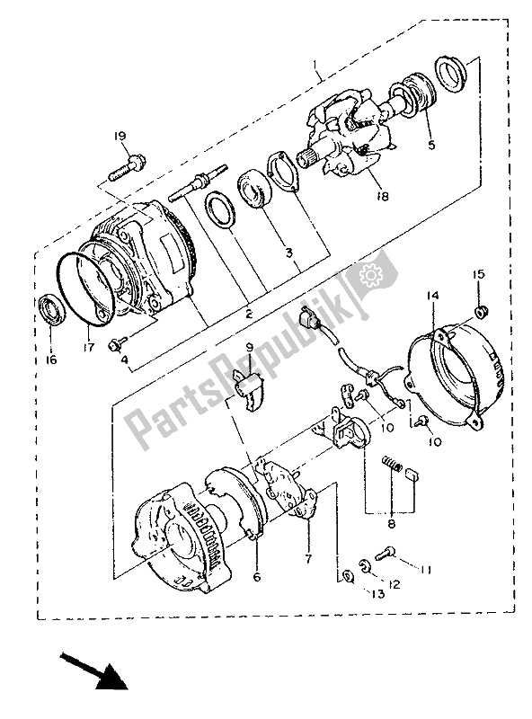 Tutte le parti per il Generatore del Yamaha FJ 1200A 1991