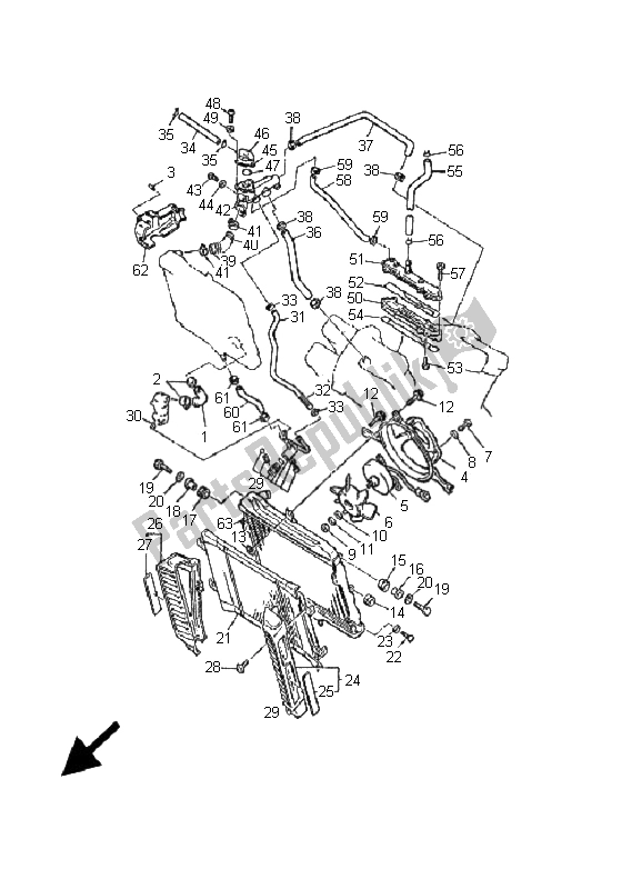 Todas las partes para Radiador Y Manguera de Yamaha V MAX 12 1200 2001