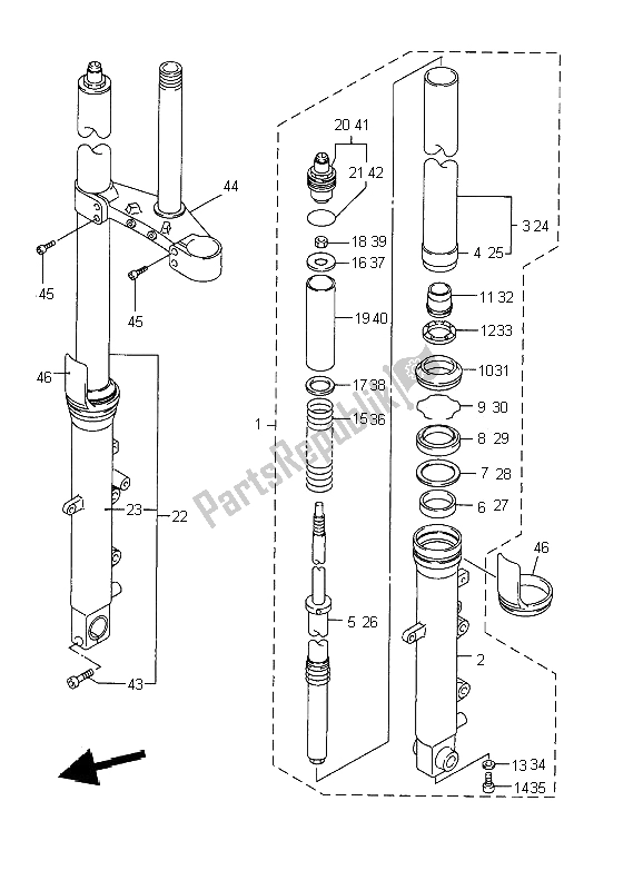 Tutte le parti per il Forcella Anteriore del Yamaha YZF R6 600 2002