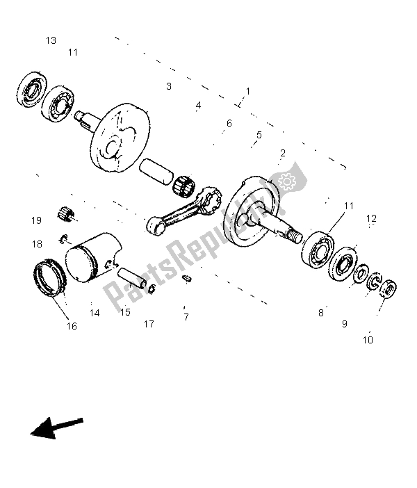 Toutes les pièces pour le Vilebrequin Et Piston du Yamaha PW 50 1996