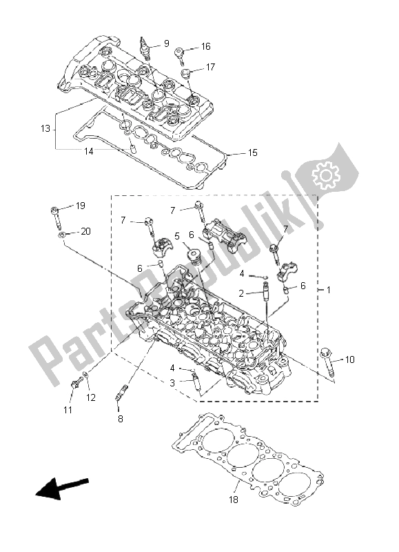 Todas las partes para Cilindro de Yamaha FJR 1300A 2006