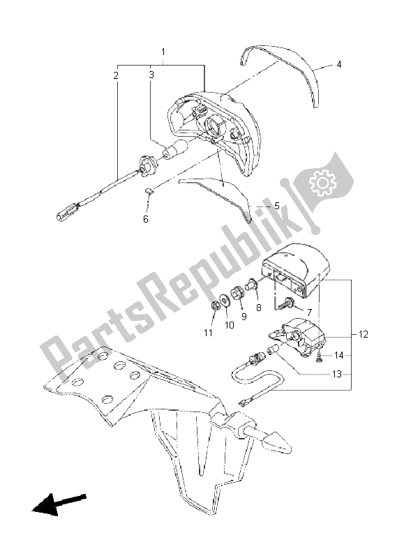 Tutte le parti per il Fanale Posteriore del Yamaha FZ8 N 800 2011