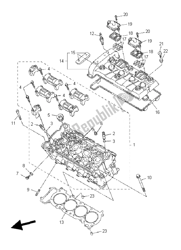 Todas las partes para Cilindro de Yamaha FZ6 N 600 2007