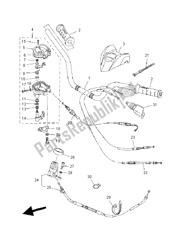 Tutte le parti per il Maniglia E Cavo Dello Sterzo del Yamaha YFM 700R 2011