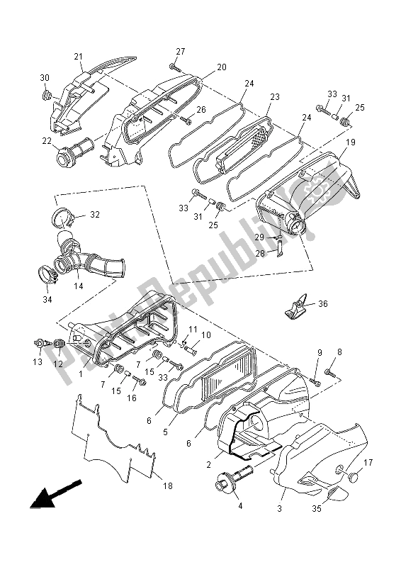 Toutes les pièces pour le Admission 2 du Yamaha YP 400R 2014