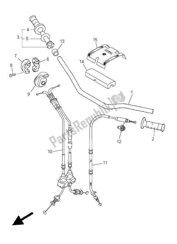 Todas las partes para Manija De Dirección Y Cable de Yamaha YZ 250F 2015