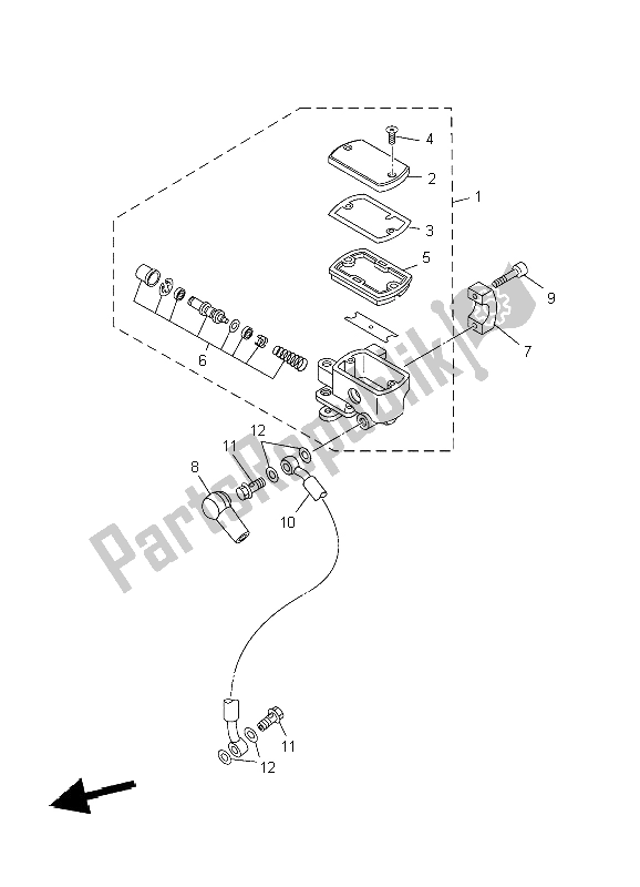 All parts for the Front Master Cylinder of the Yamaha XVS 650A Dragstar Classic 2004