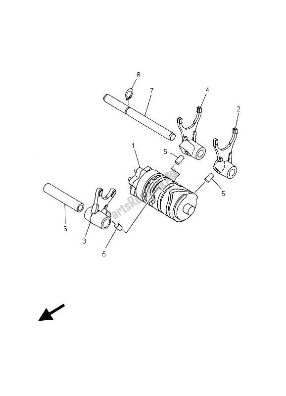 All parts for the Shift Cam & Fork of the Yamaha YZ 85 SW LW 2003