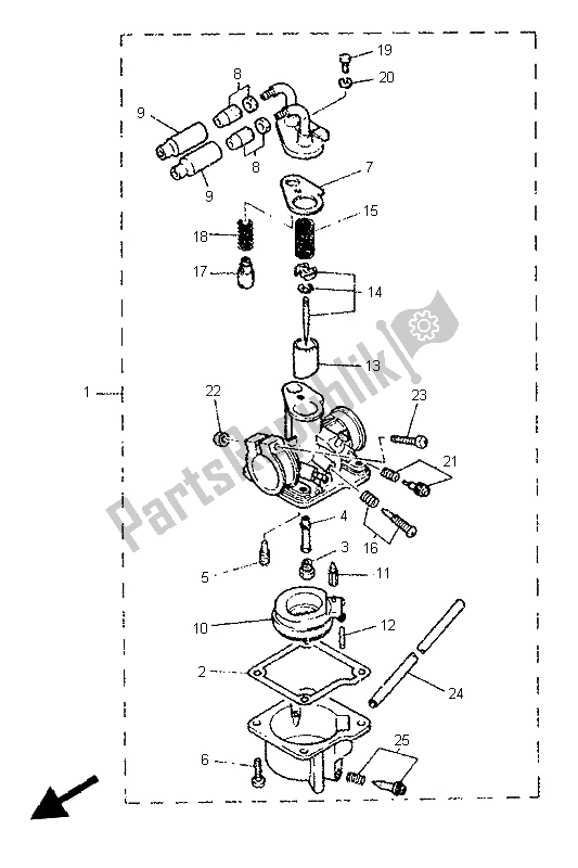 All parts for the Carburetor of the Yamaha PW 50 1997