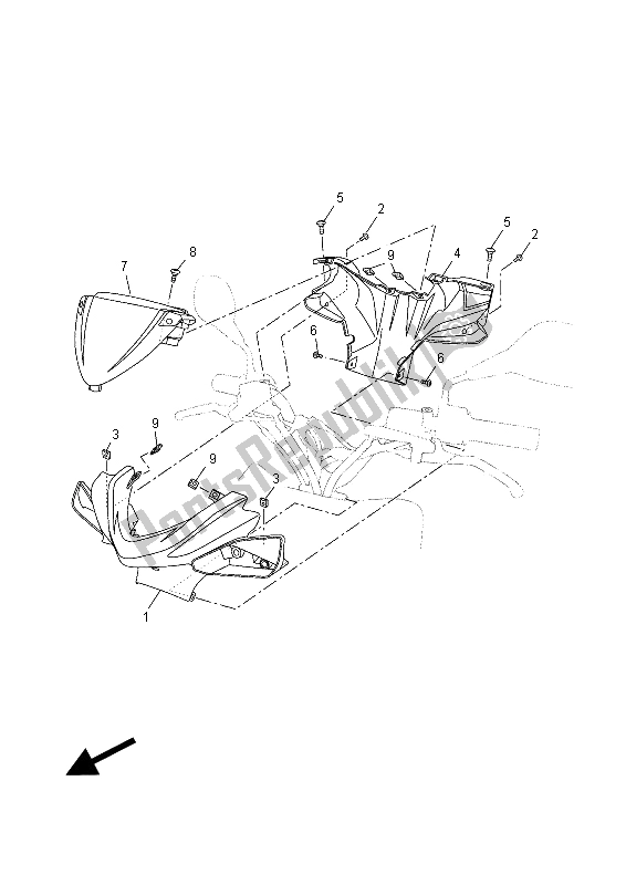 Tutte le parti per il Cowling 1 del Yamaha NS 50 Aerox 2014