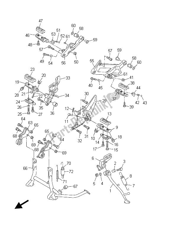 Todas las partes para Soporte Y Reposapiés de Yamaha FJR 1300 2003