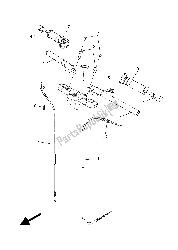 Toutes les pièces pour le Poignée Et Câble De Direction du Yamaha YZF R 125 2012