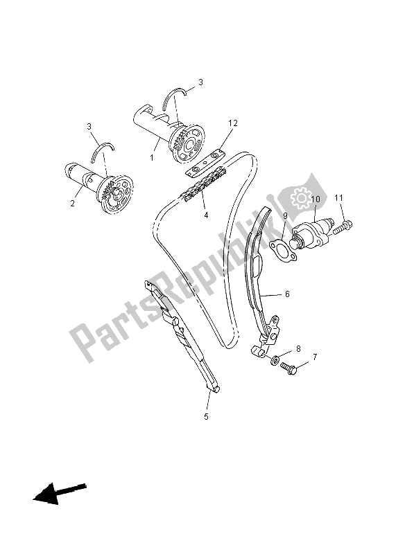 All parts for the Camshaft & Chain of the Yamaha YZ 250F 2008