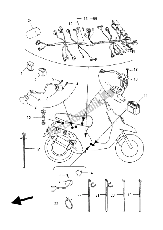 All parts for the Electrical 2 of the Yamaha CW 50N BWS 2010
