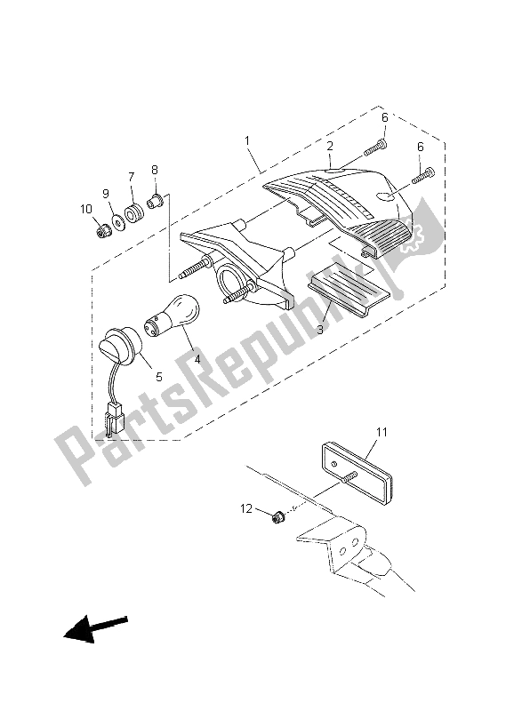 Tutte le parti per il Fanale Posteriore del Yamaha XT 660R 2006