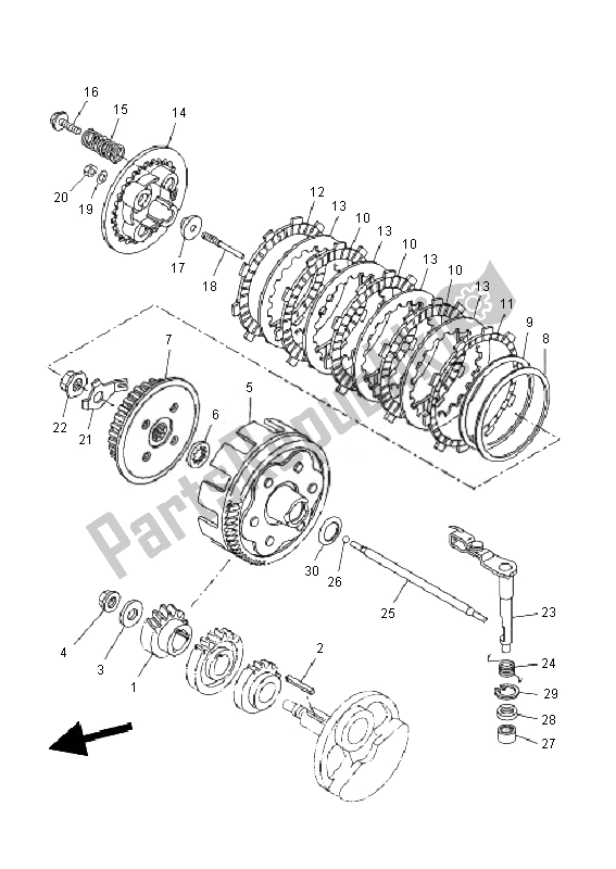 Todas as partes de Embreagem do Yamaha WR 125R 2010