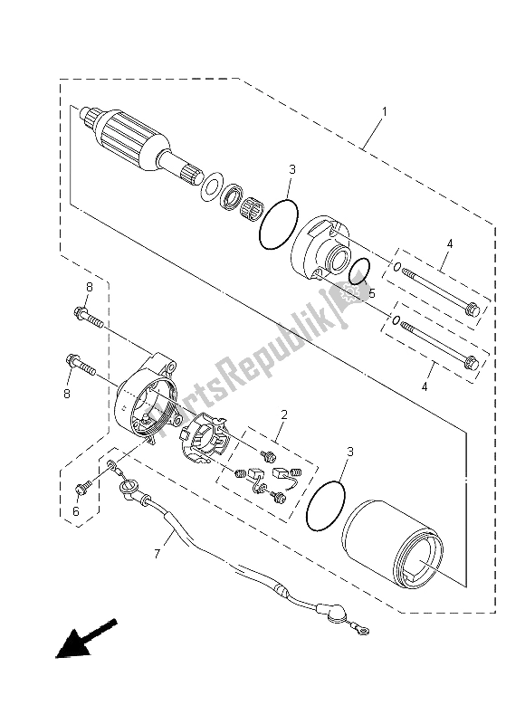 Toutes les pièces pour le Demarreur du Yamaha YBR 125 ED 2014