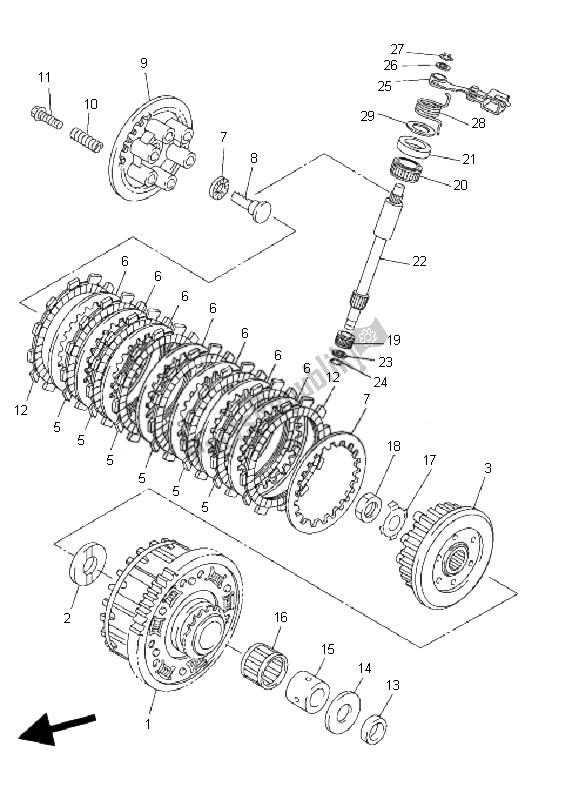 Alle onderdelen voor de Koppeling van de Yamaha FZ6 N 600 2007