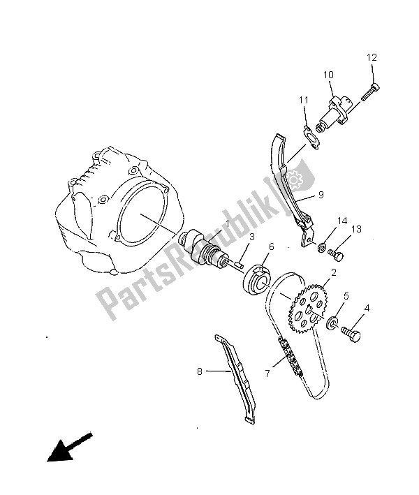 Tutte le parti per il Albero A Camme E Catena del Yamaha TW 125 1999