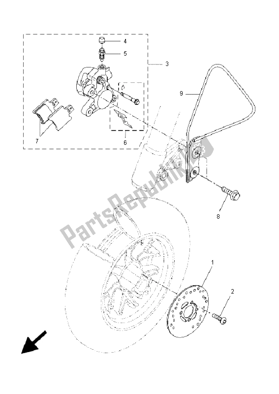 All parts for the Front Brake Caliper of the Yamaha CW 50N BWS 2005