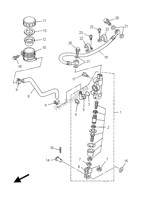 Toutes les pièces pour le Maître-cylindre Arrière du Yamaha YZ 85 LW 2015