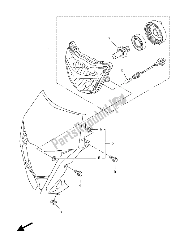 Wszystkie części do Reflektor Yamaha WR 450F 2012