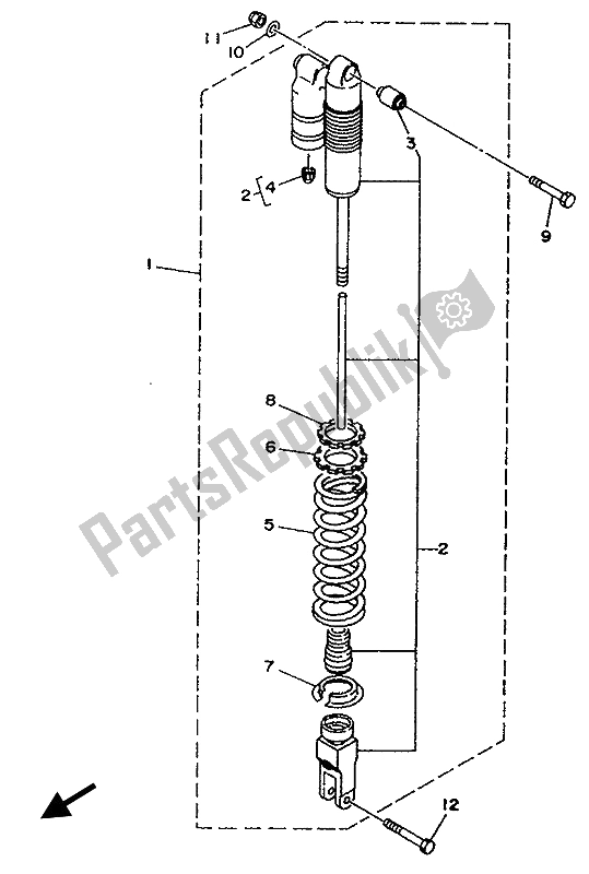 All parts for the Rear Suspension of the Yamaha YZ 80 LC 1993