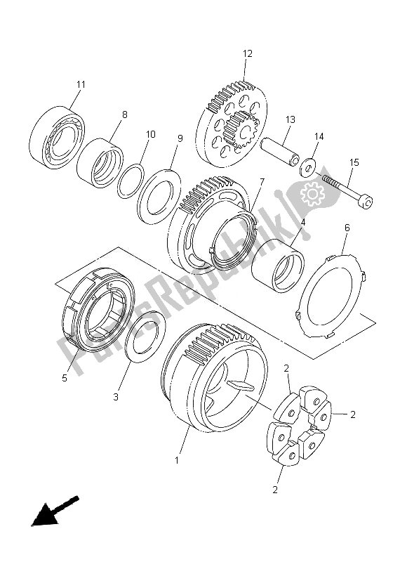 All parts for the Starter of the Yamaha FZ8 S 800 2014