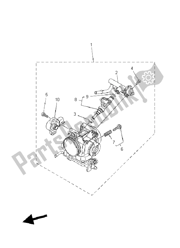 All parts for the Intake 2 of the Yamaha XT 660X 2011