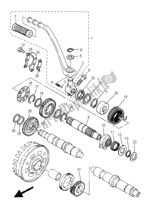 All parts for the Starter of the Yamaha SR 400 2014