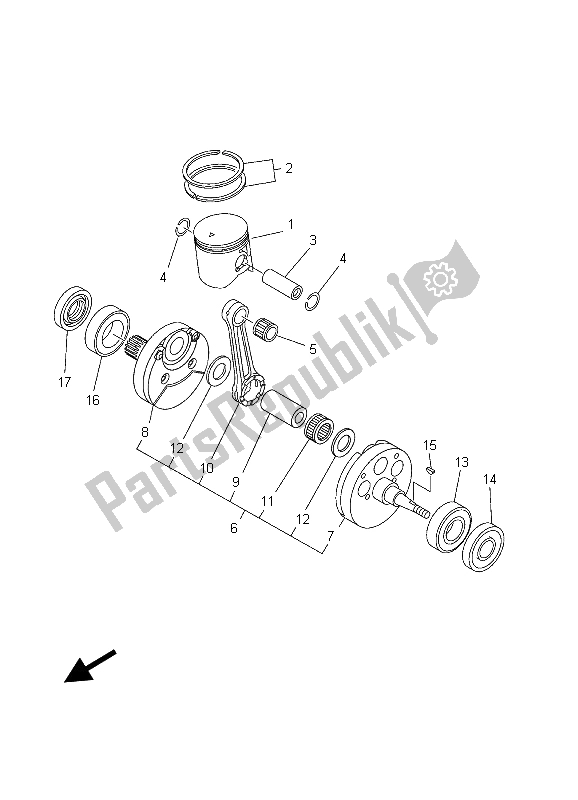 Toutes les pièces pour le Vilebrequin Et Piston du Yamaha YZ 250 2003