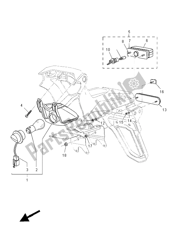 Tutte le parti per il Fanale Posteriore del Yamaha MT 03 660 2008