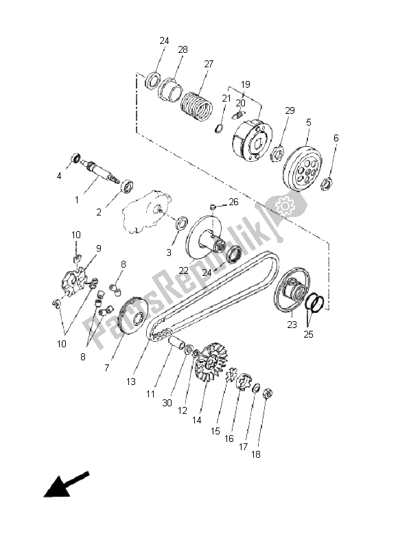 All parts for the Clutch of the Yamaha CW 50N BWS 2008