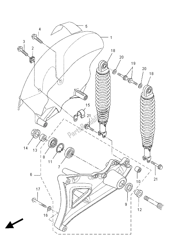 Tutte le parti per il Braccio Posteriore E Sospensione del Yamaha VP 250 X City 2012