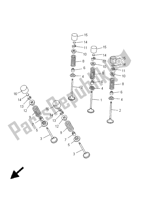 All parts for the Valve of the Yamaha YZ 250F 2005