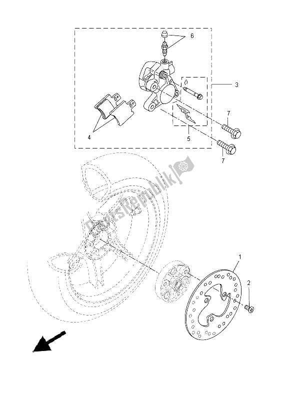 Tutte le parti per il Pinza Freno Posteriore del Yamaha NS 50N 2014