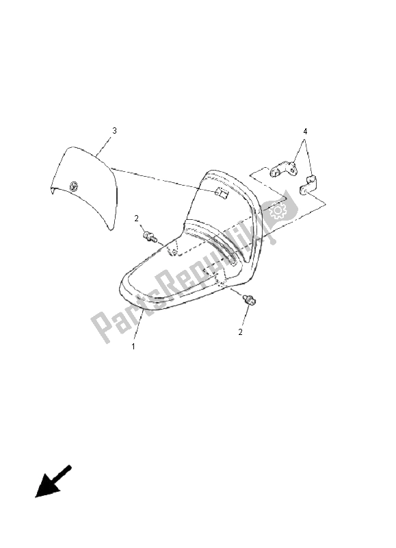 All parts for the Front Fender of the Yamaha PW 50 2001