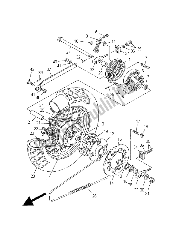 Todas las partes para Rueda Trasera de Yamaha XV 125S Virago 2000