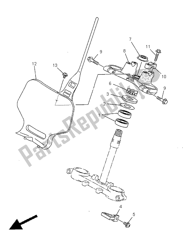 Todas las partes para Direccion de Yamaha YZ 80 LW 1999