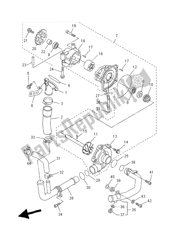 Tutte le parti per il Pompa Dell'acqua del Yamaha YZF R1 1000 2008