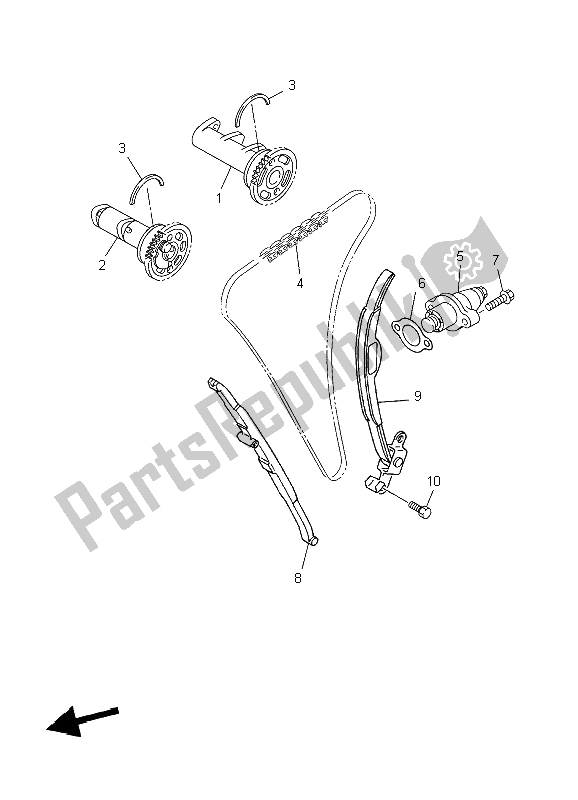 Todas las partes para árbol De Levas Y Cadena de Yamaha WR 450F 2006