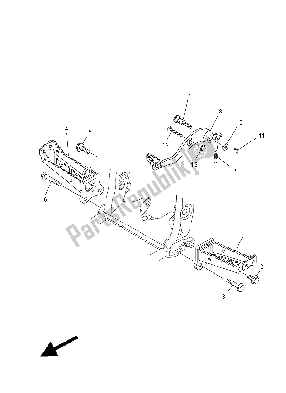 Tutte le parti per il Stand E Poggiapiedi del Yamaha YFZ 450R 2012