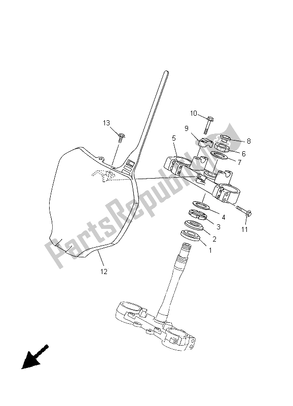 All parts for the Steering of the Yamaha YZ 250 2005