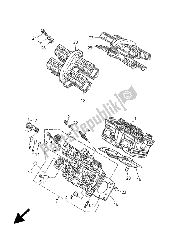Tutte le parti per il Testata del Yamaha V MAX 12 1200 2001