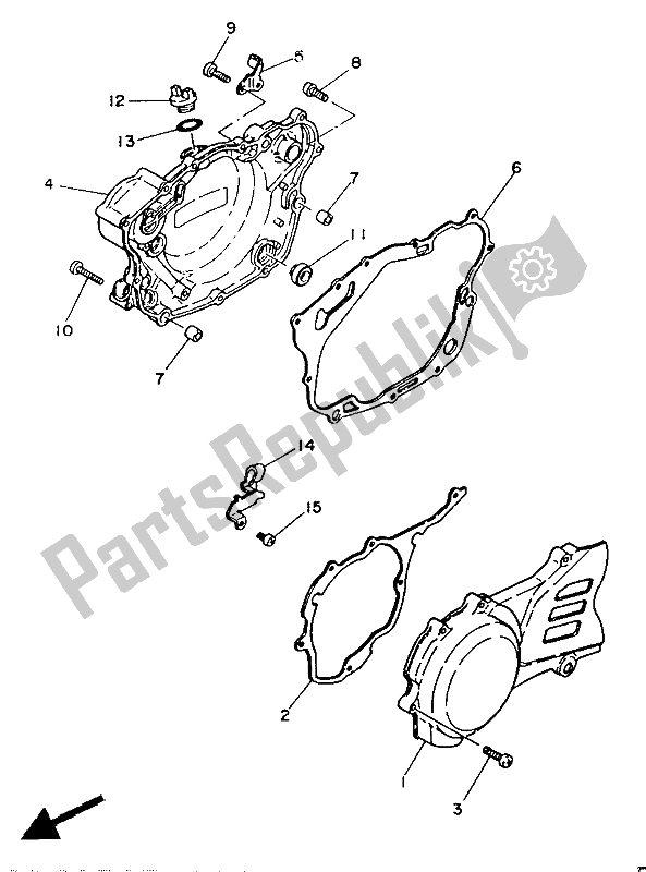 Toutes les pièces pour le Couvercle De Carter 1 du Yamaha XT 350 1986