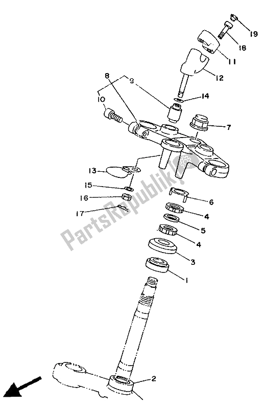 All parts for the Steering of the Yamaha TDM 850 1994