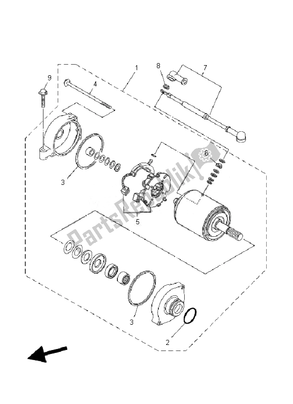 Todas las partes para Motor De Arranque de Yamaha YFM 660F Grizzly 2007