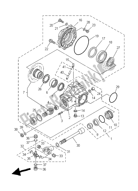 All parts for the Drive Shaft of the Yamaha YFM 450 FX Wolverine 4X4 2010