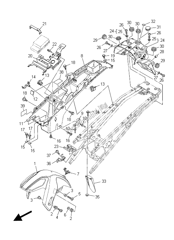 All parts for the Fender of the Yamaha XT 1200 ZE 2015